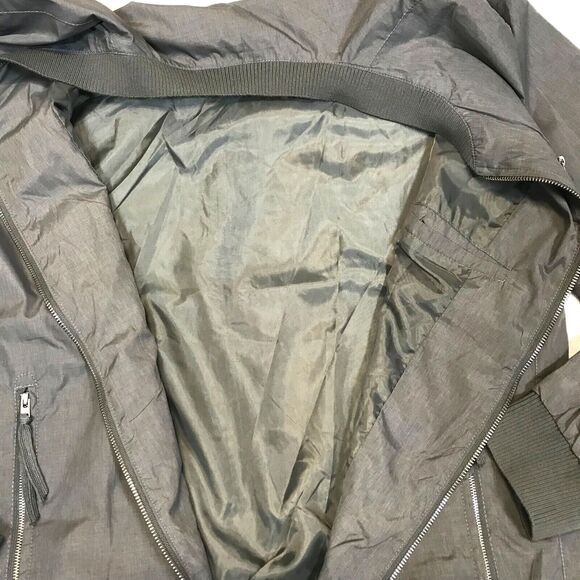 Your Neighbors Men’s Size L Green Marius Nylon Bomber Jacket Zipper Pockets - Picture 4 of 8